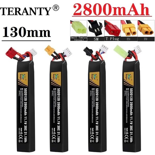 Pistolet na wodę Airsoft LiPo Bateria 3S 11,1 V 2800 mAh 5020120 Wtyczka T/Small Tamiya do pistoletu pneumatycznego Airsoft BB Części do pistoletów elektrycznych