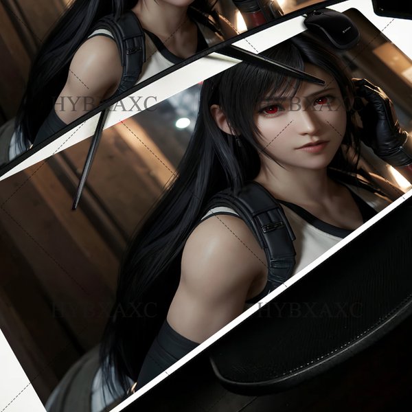 90x40 FINAL FANTASY VII Tifa Lockhart Large Mousepad Xxl Gaming Accessories Office Gamer Keyboard Desk Mat Accessories Mouse Pad