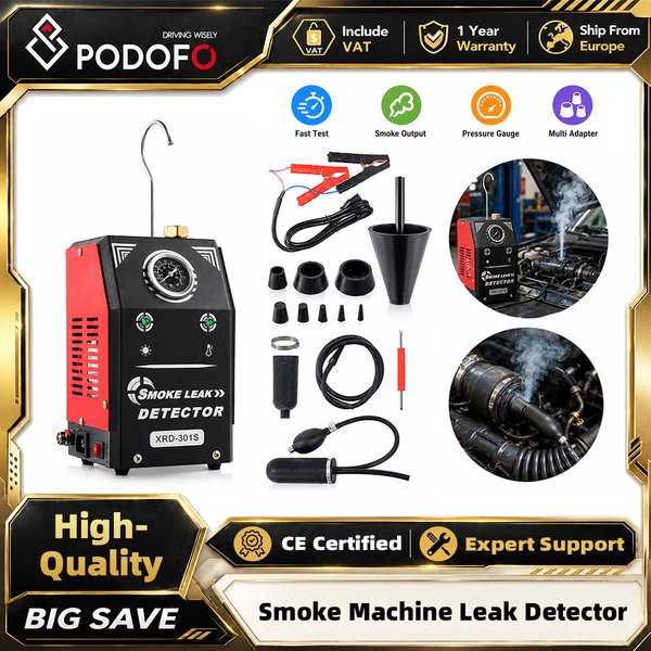 Podofo 12V Samochodowy wykrywacz nieszczelności dymem, generator dymu EVAP, generator dymu z rur, generator dymu olejowego, tester nieszczelności samochodów, narzędzie diagnostyczne do naprawy
