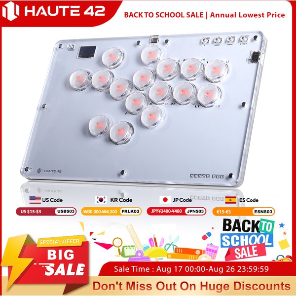 Haute42 Joystick Hitbox Keyboard Arcade Stick Controller For PS4/PS5/Switch Arcade Hitbox Leverless Controller Fight Sticks PC