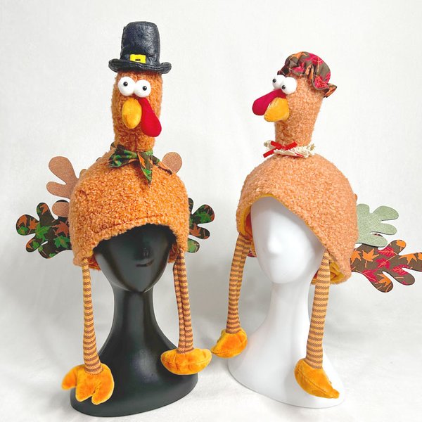 Unisex Erwachsene Teenager Weihnachten Huhn Lange Beine Hahn Stirnband Verkleidung Thanksgiving Plüsch Koch Truthahn Hut Kostüm
