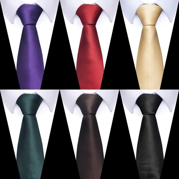 Cravate classique en soie de 8 cm, couleur unie, accessoires de costume, adaptés à la fête de mariage et de vacances, vente en gros