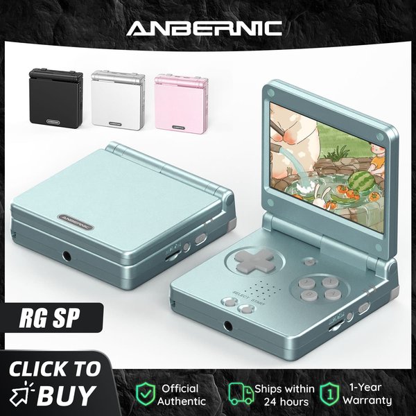 Anbernic RGSP Console de jeu rétro portable 64 bits 16 Go avec système Linux intégré, écran IPS pliable de 3,4 pouces RG SP