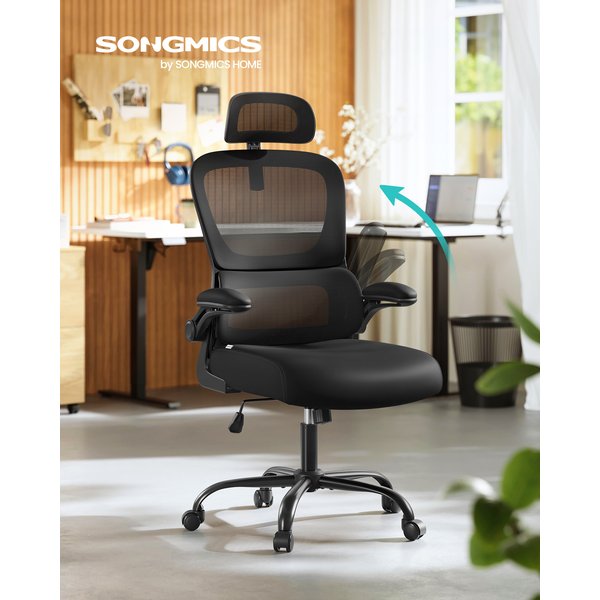 SONGMICS Bürostuhl, Schreibtischstuhl, ergonomischer Netzstuhl, mit doppellagigem Netzgewebe, atmungsaktiv