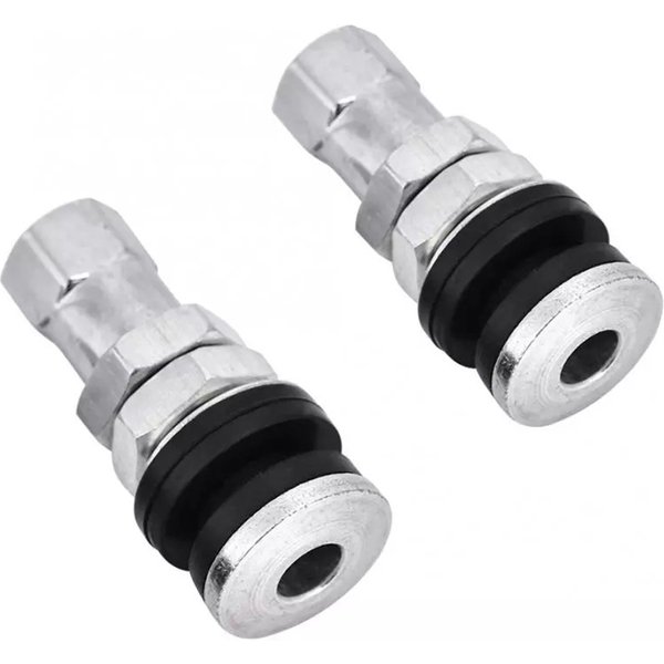 Tiges courtes de Valve de pneu de voiture, 2 pièces, tiges de Valve de pneu sous vide sans chambre à air, tiges courtes de Valve de pneu en argent, pièces de rechange automobiles