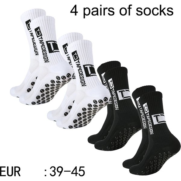 4 Paar neue TC Mid Tube geklebte Fußballsocken für Sporttraining und Wettkämpfe, rutschfeste und atmungsaktive Socken