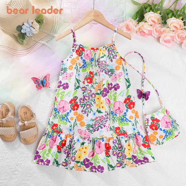 Bear Leader – vêtements d'été pour enfants, imprimé floral, sans manches, bretelles, à la mode, pour la plage, les vacances, 2023