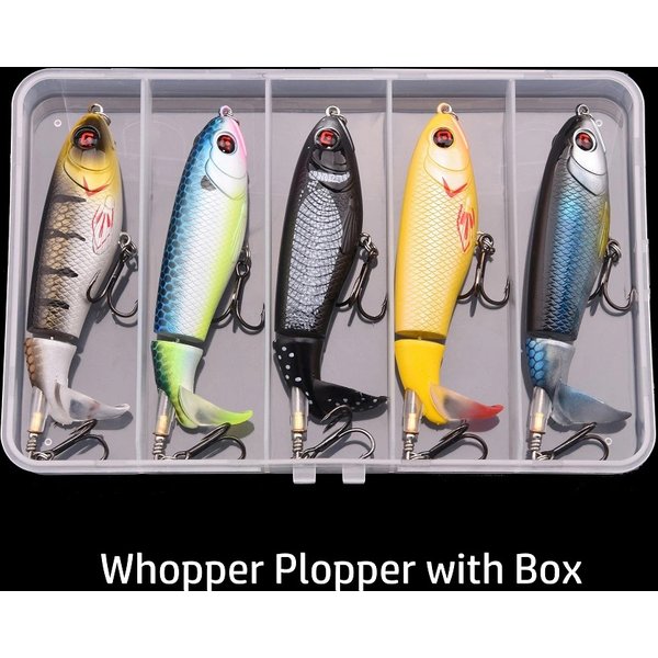 Leurres de pêche Whopper Plopper 10.5 cm/17g avec queue rotative flottante appâts d'eau douce leurres d'eau salée pour carpe bar brochet