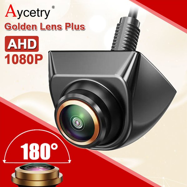 Caméra de recul pour voiture AHD 1920x1080P 180° ° Caméras de recul universelles pour véhicules avec objectif Fisheye Golden Lens Full HD Vision nocturne 360HS