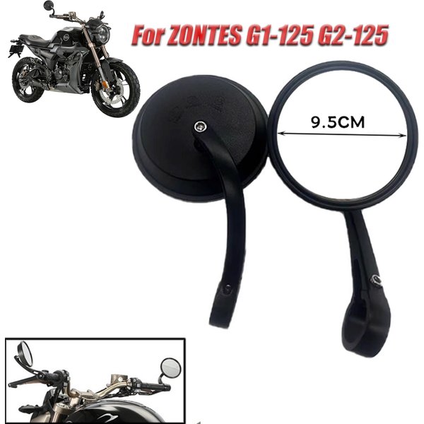 Rétroviseur de guidon de moto, Angle pliable, extrémités de barre de poignée de recul, rétroviseurs latéraux pour ZONTES G1-125 G2-125 GK125 GK155