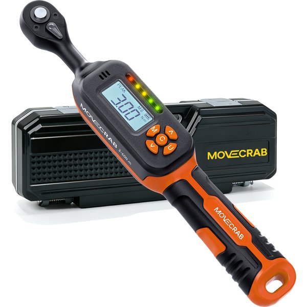 MoveCrab Digitaler Drehmomentschlüssel 0,6-340N.m Einstellbar, 2% Genauigkeit mit LED/Summer-Warnung für Auto Fahrrad Motorrad
