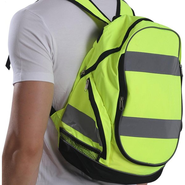 Mode Fluoreszierend Grün Radfahren Rucksack Nacht Reflektierende Leuchtende Reit Beständig Sicherheit Rucksack Unisex Outdoor Sport Tasche