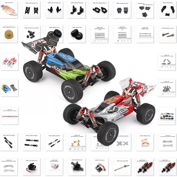 WLtoys 1/14 144001 RC Original Auto Shell Stoßdämpfer Vorne Hinten Reifen Montage C Sitz Arm Empfänger Motor Ersatzteile Set