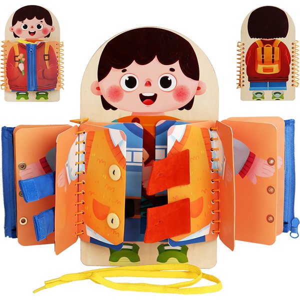 Kinder beschäftigt Buch Montessori Spielzeug Feinmotorik Training Knopf Reiß verschluss Früher ziehung Spiele Kleinkinder ruhige Bücher sensorische Spielzeuge