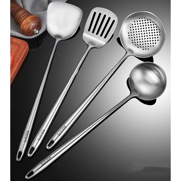 304 Edelstahl Wok Spachtel Metall Küche Zubehör Schlitz Turner Reis Löffel Schöpfkelle Kochen Werkzeuge Utensil Set Dropshipping