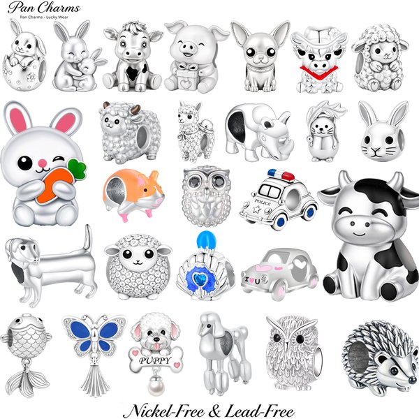 Pan Charms Kuh Schaf Haustier Tierliebhaber Anhänger Perlen Passend für Original Armband Schmuck DIY Geburtstag Valentinstag Geschenk für Frauen Ihre Liebe