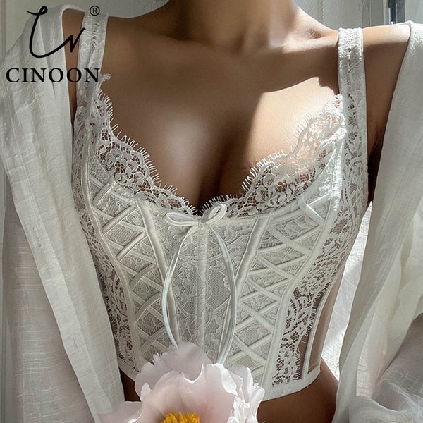 CINOON Sexy Spitzen-BH für Frauen, drahtlos, Weste, Unterwäsche, süße weibliche Hochzeit, Bralette, französische Korsett-BHs, Stickerei-Dessous