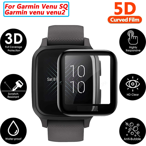 Protecteur d'écran pour Garmin Venu SQ & Venu Sq venu2, bord incurvé, couverture complète, Film de protection souple pour Garmin Venu 2S, pas du verre