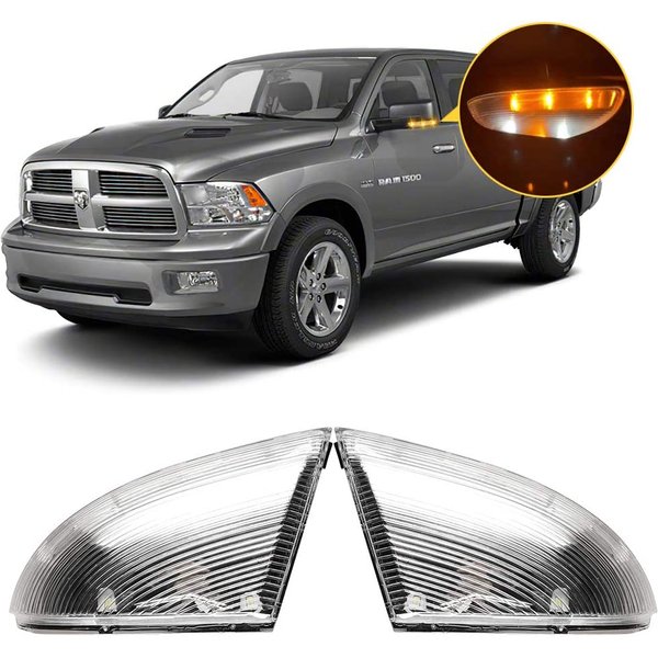 Zestaw LED-owych kierunkowskazów w lusterkach, podświetlenia narożników i lamp bocznych do Dodge Ram 1500 2500, roczniki 2010-2018
