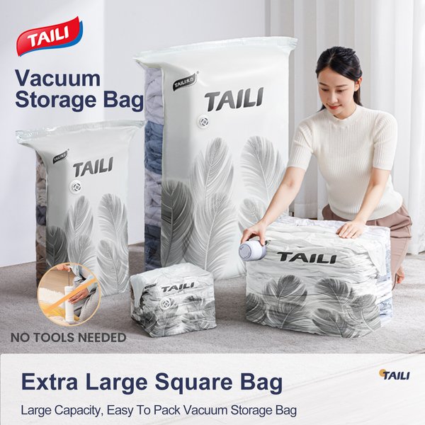 Sacs de rangement sous vide TAILI de grande taille pour matelas et couvertures, pour les voyages, le camping, les vêtements, les bagages, sac de compression imperméable réutilisable