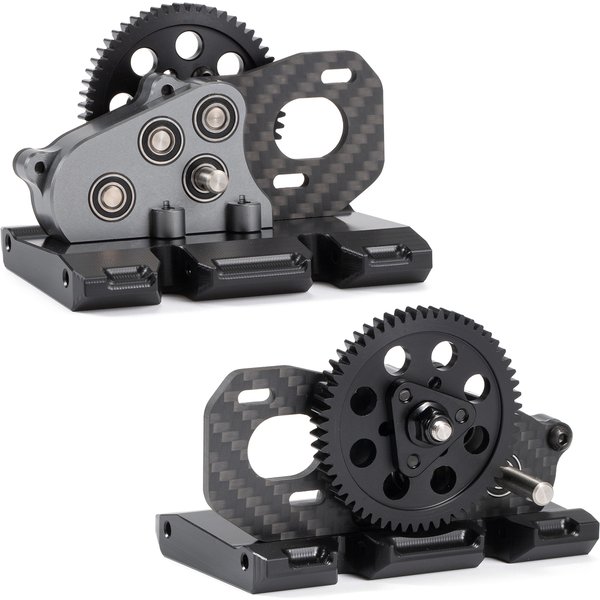 Przekładnia LCG o skoku 32, skrzynia biegów z overdrive'em 29% i 17% do zawodowych podwozi RC Crawler 1/10, modeli Comp Cheater Rigs.