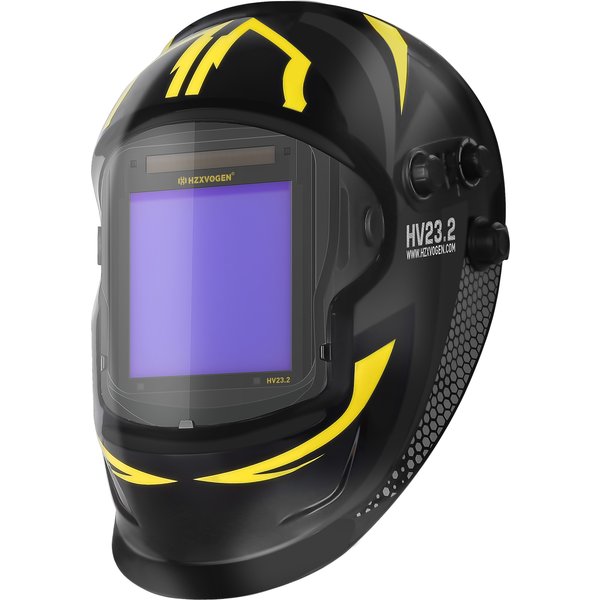 HZXVOGEN Schweißhelm, große Sicht, echte Farbe, solarbetriebene Schweißmaske für WIG, MIG, MMA, Schnitt, DIN4, 1/1/1/2 Lötmaske