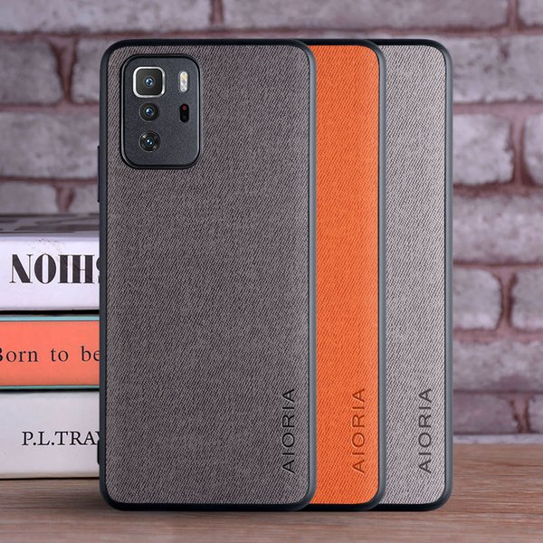 Luxuriöse Textil-Lederhülle für Xiaomi Poco X3 GT, weiches TPU mit hartem PC, 3-in-1-Materialschutzhülle