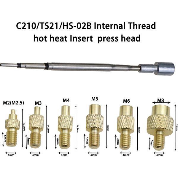Wärmeeinsatz Mutter Eisen Spitze Trimmen Kit C210/TS21/HS-02B Innengewinde Lötkolben Spitze 3D Druck Ändern Finishing Werkzeug Messing