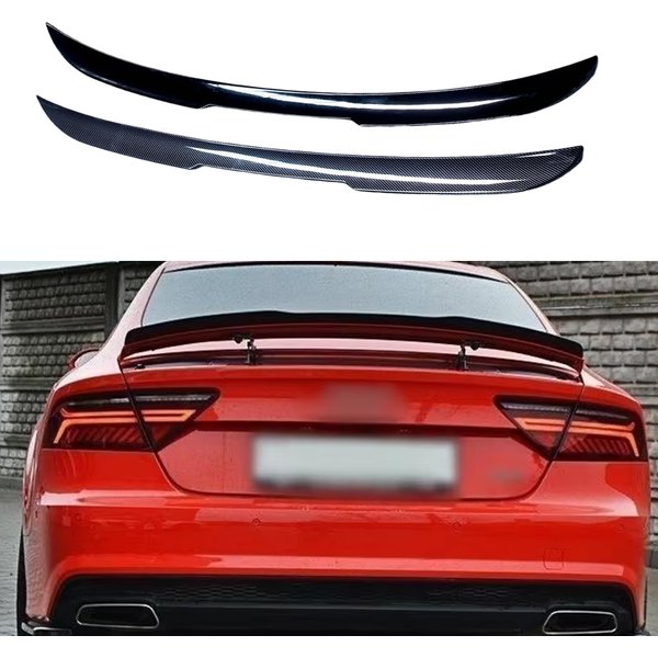 2015 To 2018 For Audi A7 S7 RS7 V Style Car Rear Wing High Quality ABS Spoiler Glossy Black Or Carbon Fiber Look Body Kit Cover