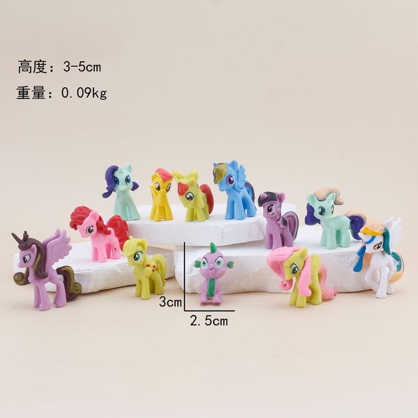 12 Stücke Einhorn Kleines Pferd Figur Spielzeug Mehrere Stile Cartoon Tiere Ponys Modell Puppen für Mädchen Geschenk