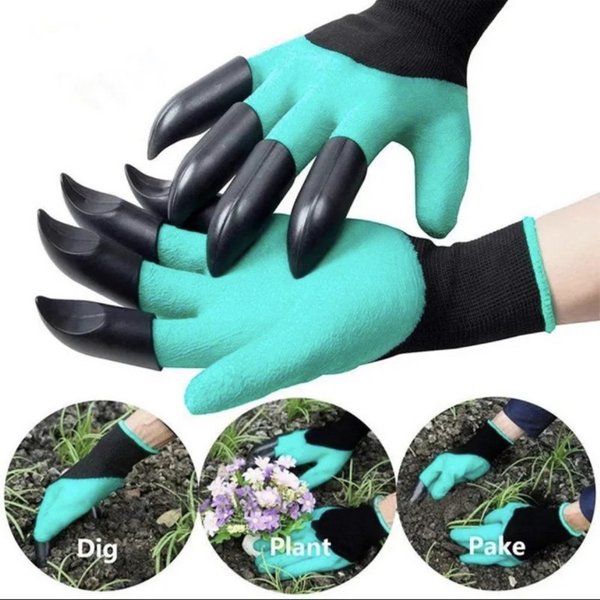 4/8 gants de creusement de griffes à main gants en caoutchouc jardinage plantation gant de travail étanche Durable protection du travail protection de désherbage