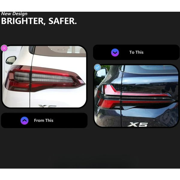 2 Stück BMW X5 LED-Rückleuchten-Set für G05 2019-2023 Vorne und Hinten Dynamische Leuchten Direkter Einbau Plug-and-Play IP67 Wasserdicht Auto-Upgrade-Kit