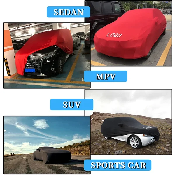 Uniwersalny elastyczny pokrowiec samochodowy na sportowe sedany, SUV-ty, do stylizacji, odporny na słońce, wiatr, kurz, zarysowania i promieniowanie UV.