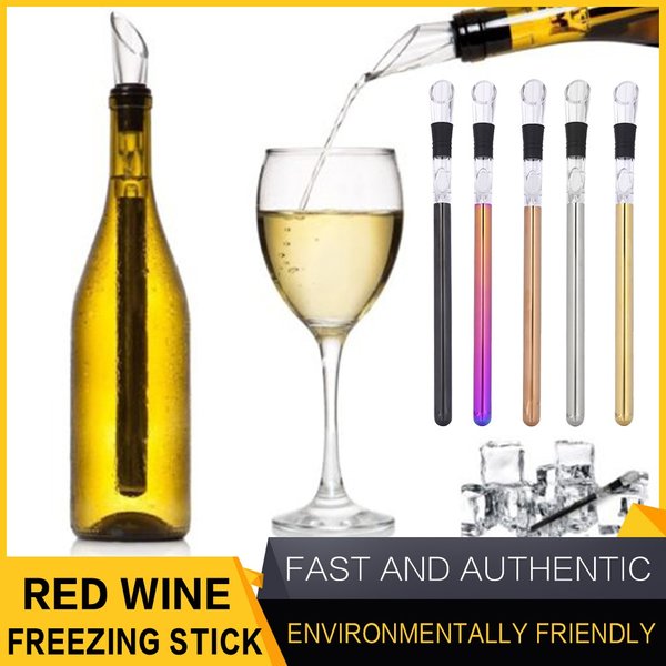 Stainless Steel Ice Wine Chiller Stick With Wine Pourer Wine Cooling Stick Cooler Beer Beverage Frozen Stick Ice Cool Bar Tool