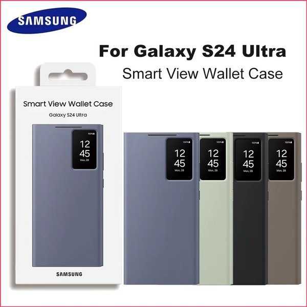 Original Samsung Galaxy S24 Ultra S-View Flip Smart Case für Galaxy S24 Ultra LED Klare Abdeckung Windows Handyhüllen