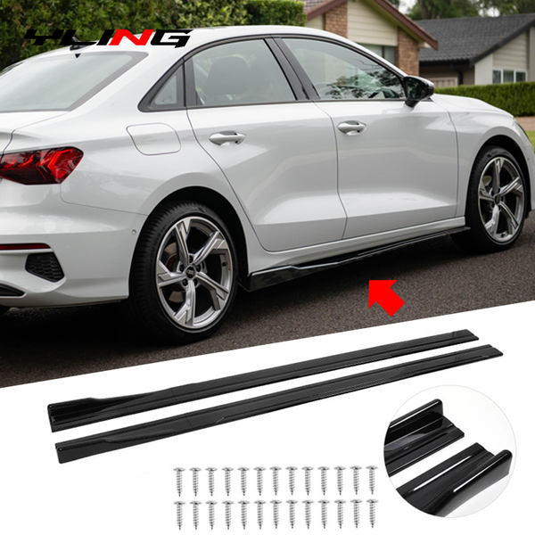 Dla 2013+ Audi Akcesoria A3 A4 A5 S-Line RS3 8V Sedan Malowane błyszczące czarne boczne listwy progowe Rozgałęźniki Panel wahacza