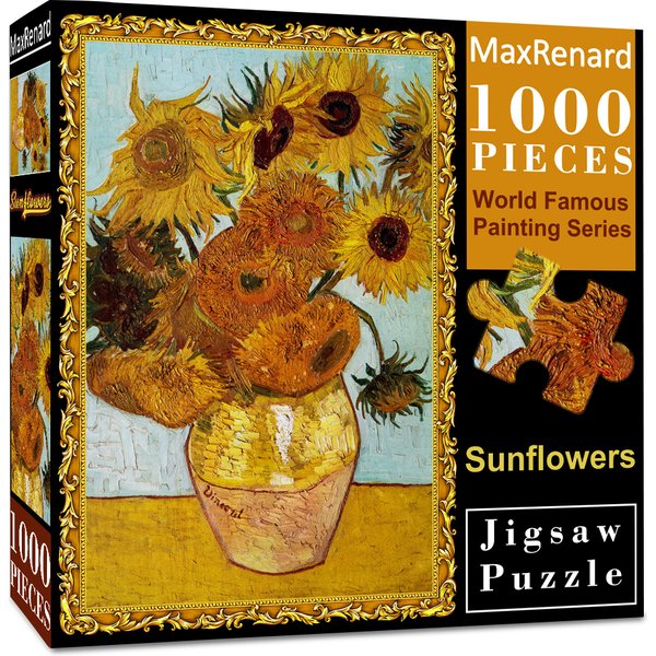 MaxRenard Puzzle 1000 pièces pour adulte Van Gogh tournesol papier respectueux de l'environnement cadeau de noël jouet