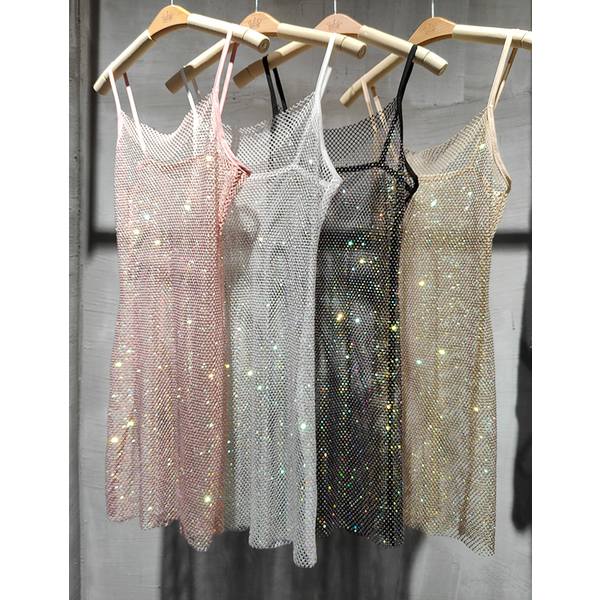 Robe Slim Sexy Bunduextrêmes pour Femme, Décoration en Clip de Diamant Brcorporelle, Parfait pour Boîte de Nuit et ix, Vêtements pour Femme, Nouveau