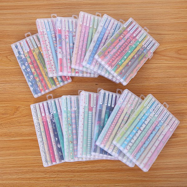 1 Satz Stift, bunter farbiger Gelstift, Tiermarker, Blumenbox mit Schreibwaren