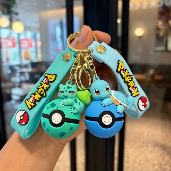 Ensemble de porte-clés Pokémon Poké Ball, porte-clés figurine Pikachu Eevee Charmander, porte-clés de collection Anime pour sac à dos cadeau