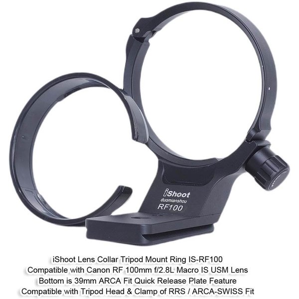 ISHOOT-Anneau de support pour trépied, collier d'objectif, pour IL RF 100mm f/2.8L Macro IS USM, avec plaque de dégagement rapide Arca-Swiss