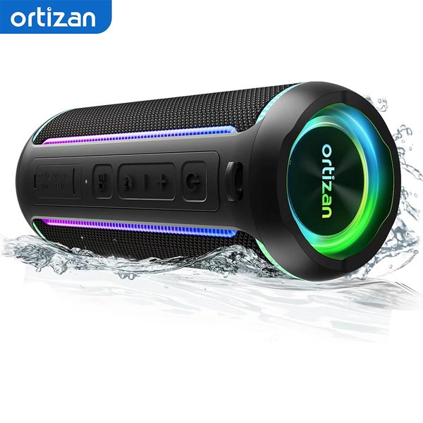 Ortizan X30 Tragbare Bluetooth-Lautsprecher, Bass Boost, 40 W, leistungsstarker kabelloser IPX7-wasserdichter Lautsprecher mit 6600-mAh-Akku, USB/TF/AUX