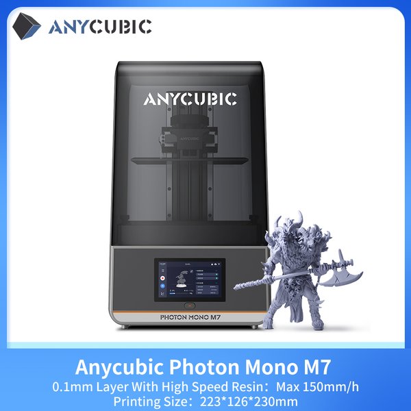 ANYCUBIC Photon Mono M7 14K Harz-3D-Drucker 10,1 Zoll UV-LCD-3D-Drucker Lasergravierte Plattform 480:1 Kontrast 200 x 218 x 123 mm