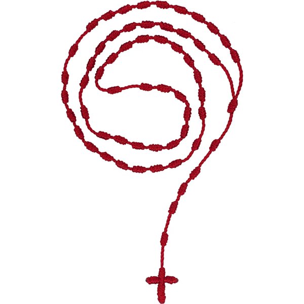 Handmade Knotted Rosary with Cross Charm - Red Rope Rosary Necklace Cord, Black Thread Rosary Catholic & Spiritual Prayer Gift