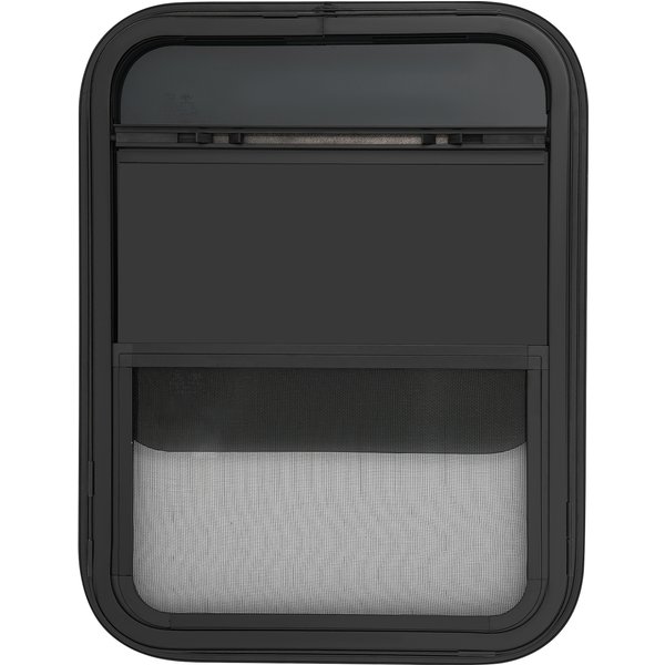 450 x 600 mm vertikales Wohnmobil-Schiebefenster, 4 mm gehärtetes Glas-Wohnmobil-Fenster inklusive Moskitonetz für Anhänger, Baufahrzeuge