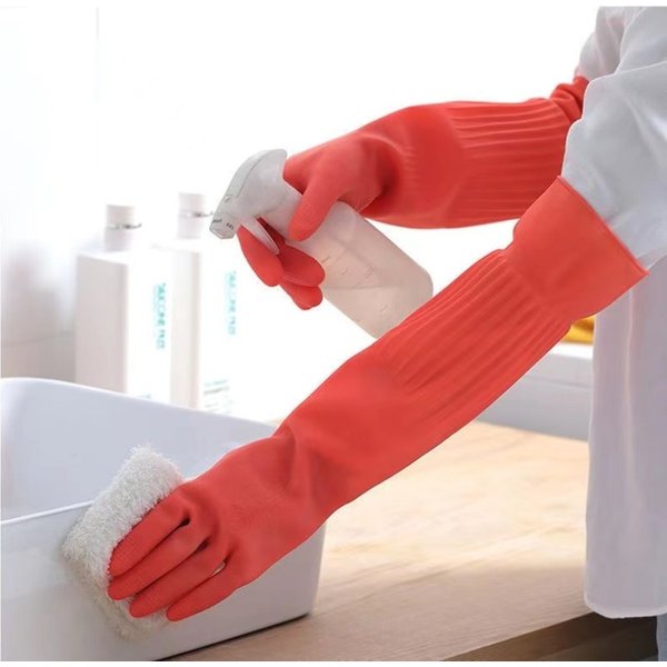 Gants longs en Latex 45/56cm, pour Aquarium, gants de protection épais industriels, imperméables, en caoutchouc, pour la vaisselle