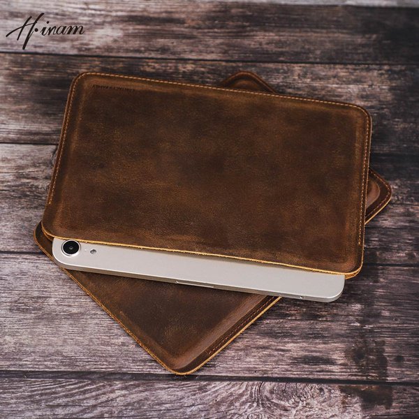 Crazy Horse Leather Tablet Sleeve Case for Air 5 iPad Pro 13 11 12 9 inch iPad 10/9/8/7/6/5 Gen Case iPad Mini 6 5 Cover Bag