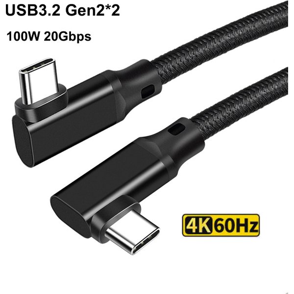 Câble USB 3.2 Gen2 x 2 Type C vers C pour Macbook Air Pro, Xiaomi, Samsung, PD100W, 5A, USBC, 4K, vidéo HD, 20Gbps, données, chargeur rapide