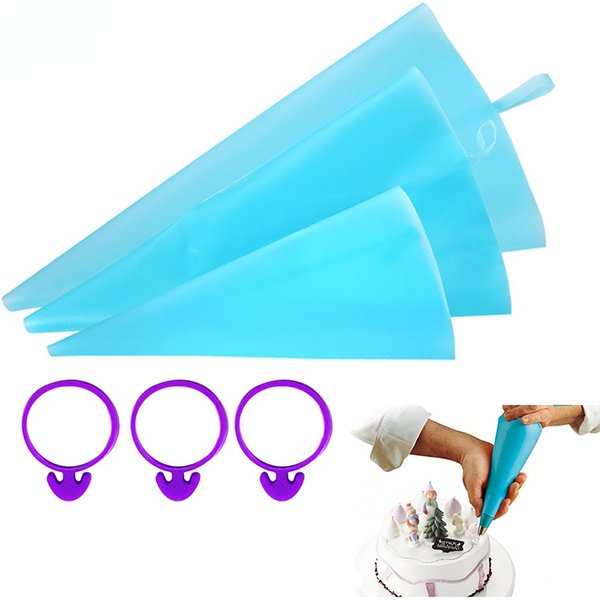 6pcs Pastry Bags Reusable Piping Silicone Icing/Frosting Diy Professional Cake Decorating Tools