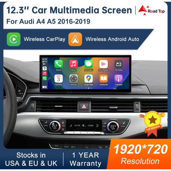 12,3 zoll Multimedia Display Touchscreen Für Audi A4 S4 A5 S5 2014-2019 Airplay Miracast Funktion Drahtlose Carplay android Auto